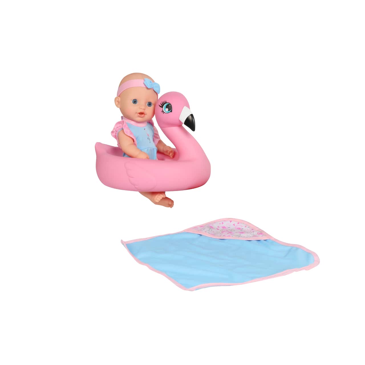Dream Collection 10" Bath Time Baby Doll With Flamingo